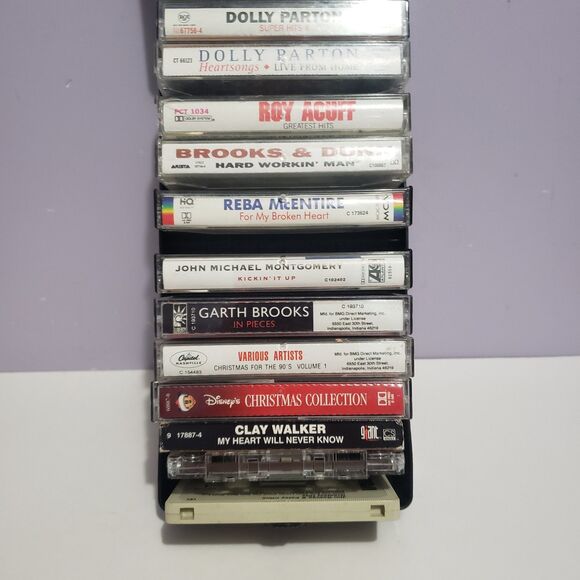 Cassette Tape Vintage Country Classics Lot Of 12 Assorted /w Hard Cover Case - Picture 2 of 11